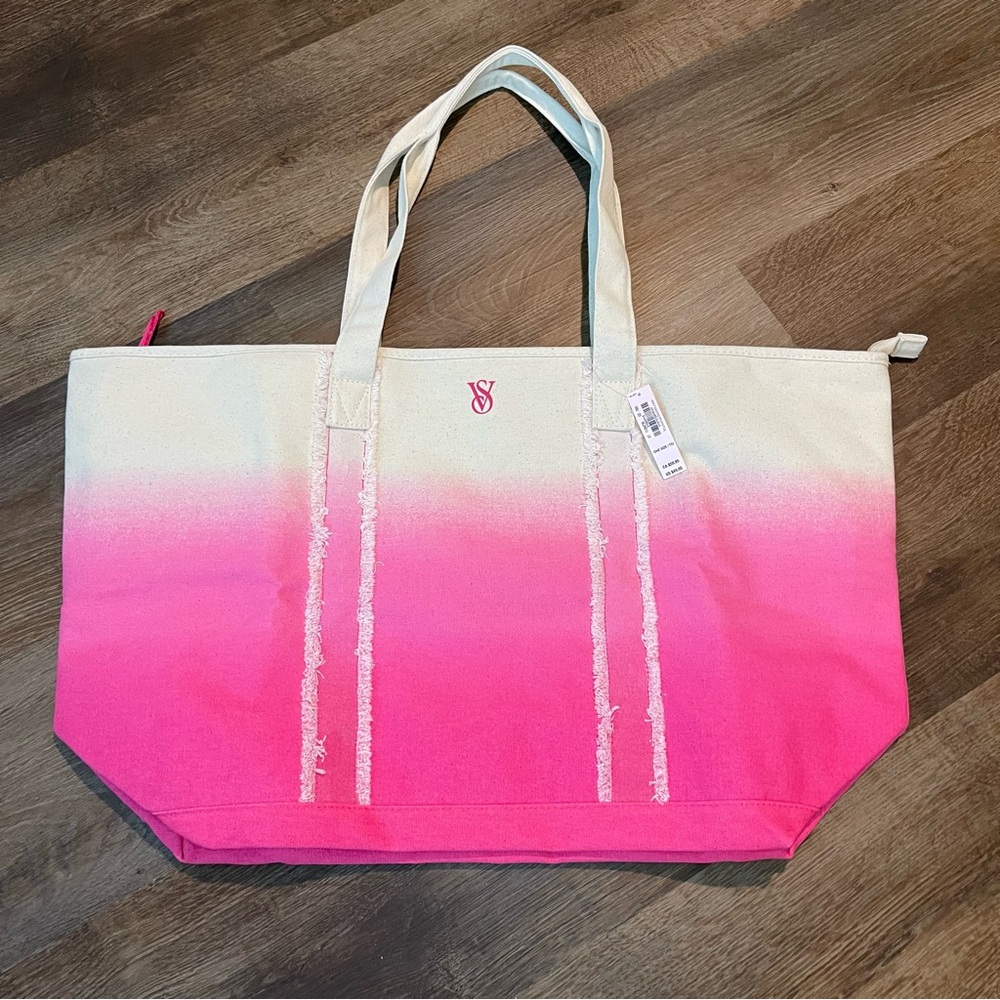 NWT Victoria's Secret Pink and Cream Ombré Tote Bag
